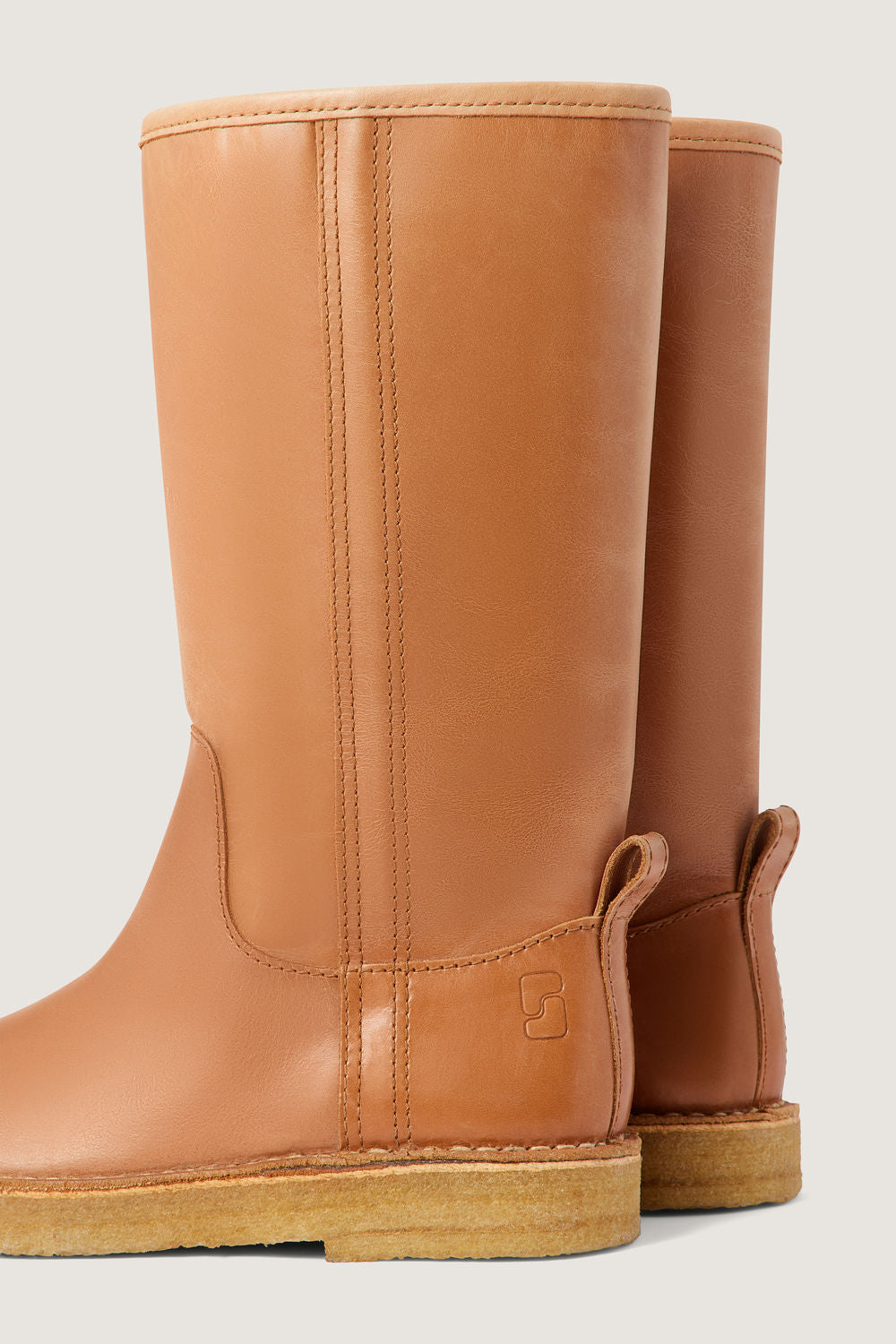 COGNAC _ Bottes Sauvage en cuir - Cognac