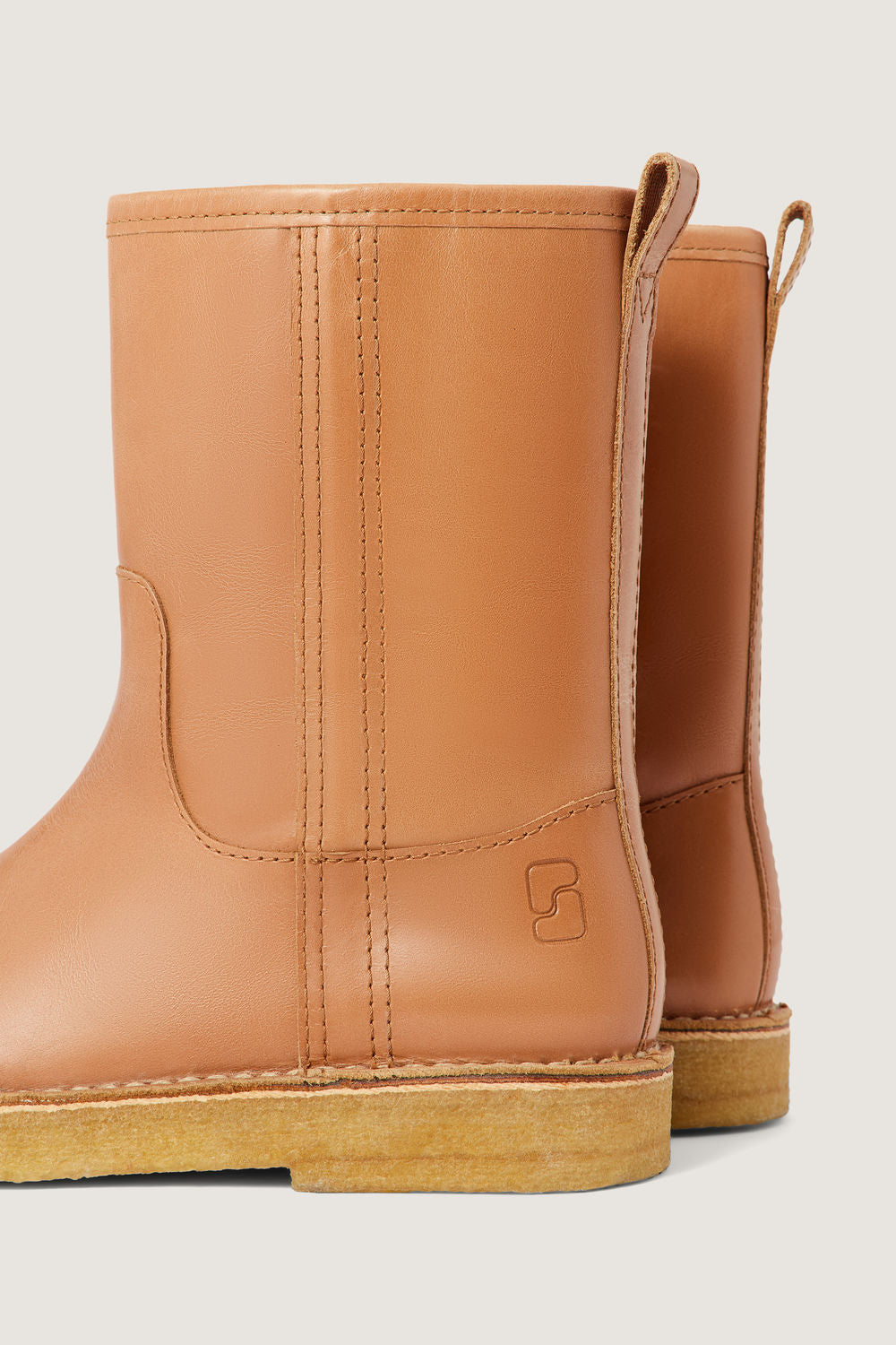 COGNAC _ Bottes Texas en cuir - Cognac