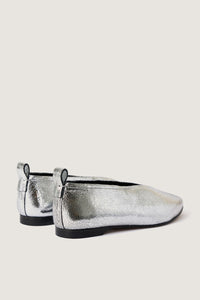 ARGENT _ Ballerines Ava en cuir - Argent