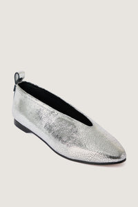 ARGENT _ Ballerines Ava en cuir - Argent