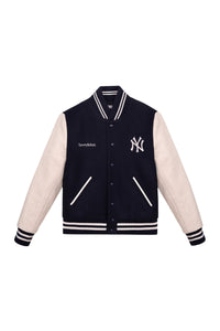 Homerun Wool Varsity Jacket - Navy & Cream
