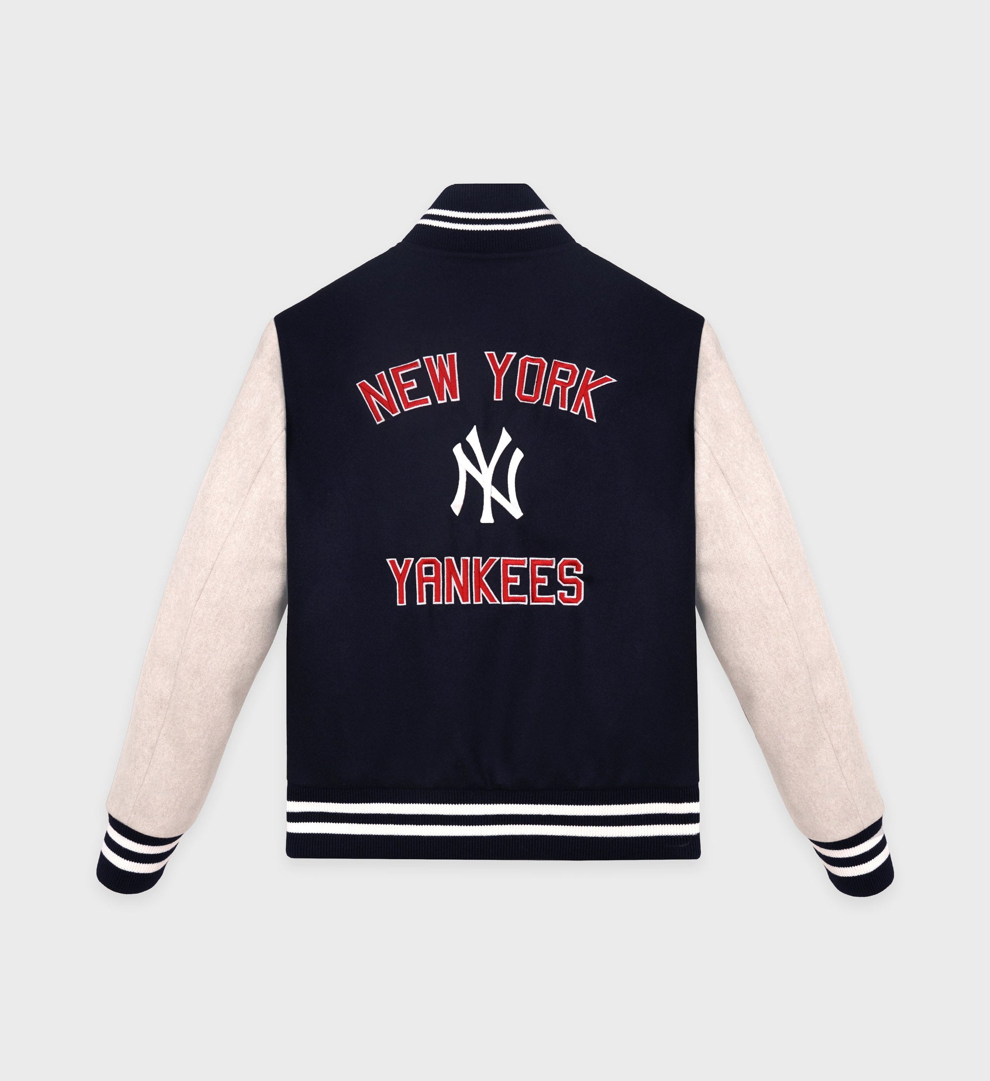 Veste bomber Varsity en laine - Dark Navy & Cream