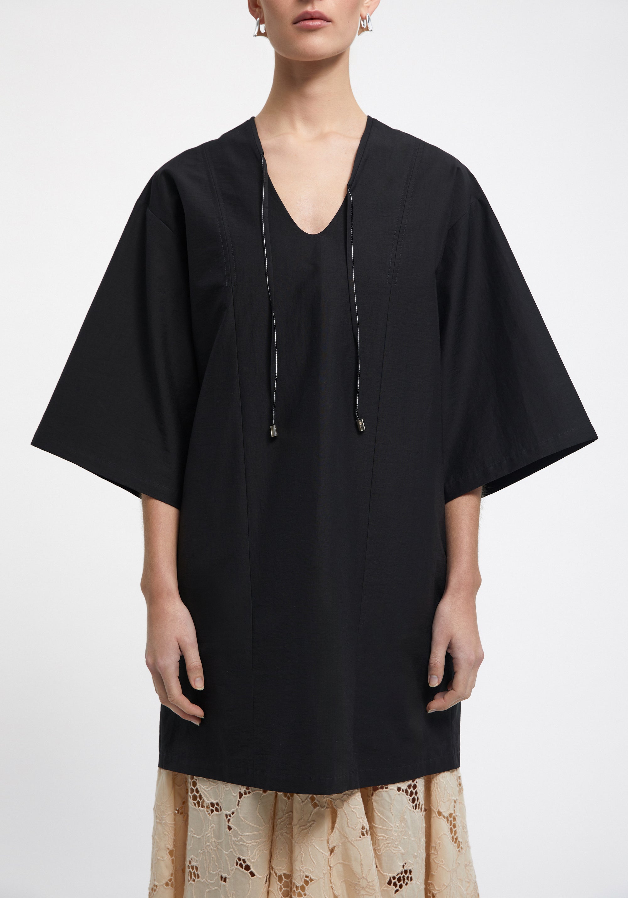 Robe midi Chapman à manches courtes - Black