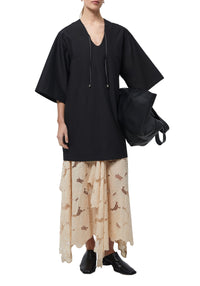 Robe midi Chapman à manches courtes - Black