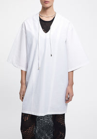 Robe midi Chapman à manches courtes - White