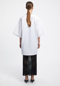 Robe midi Chapman à manches courtes - White