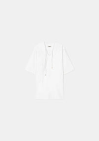 Robe midi Chapman à manches courtes - White