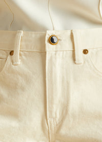 Charlotte jeans short - Ivory Rigid