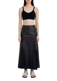 Jupe Chateau en cuir - Black