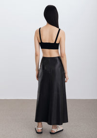 Jupe Chateau en cuir - Black