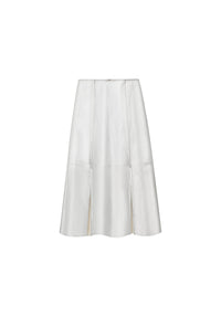 Jupe midi Chateau en cuir - Silver