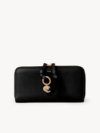 Black LONG ZIPPED WALLET - Black