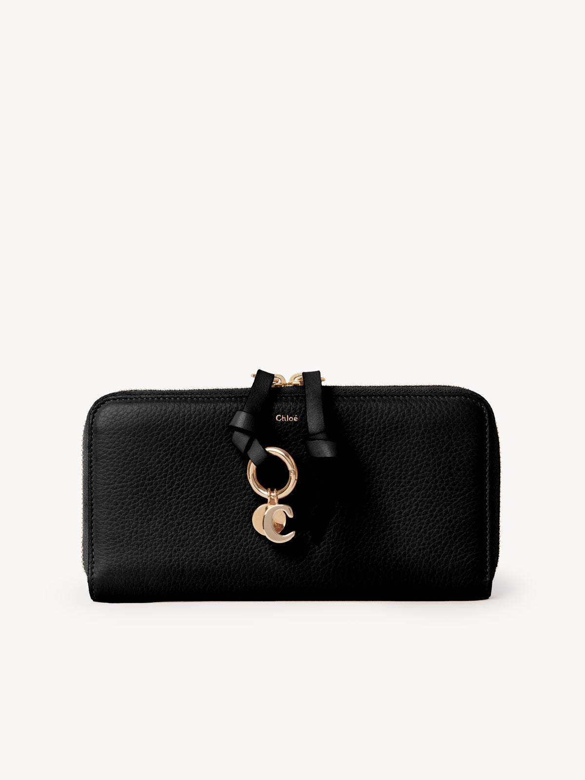Black LONG ZIPPED WALLET - Black