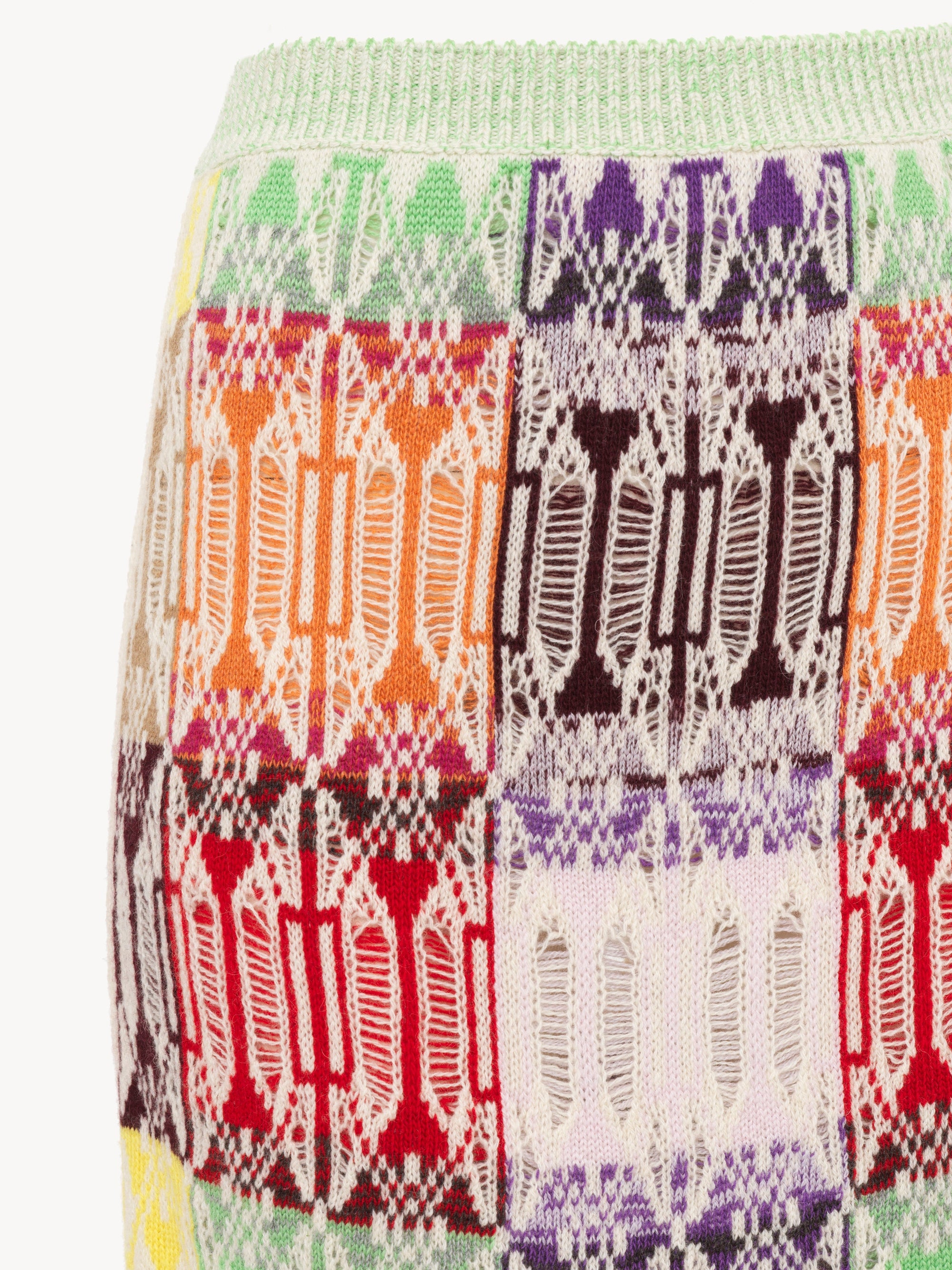 Jupe patchwork en cachemire - Multicolor