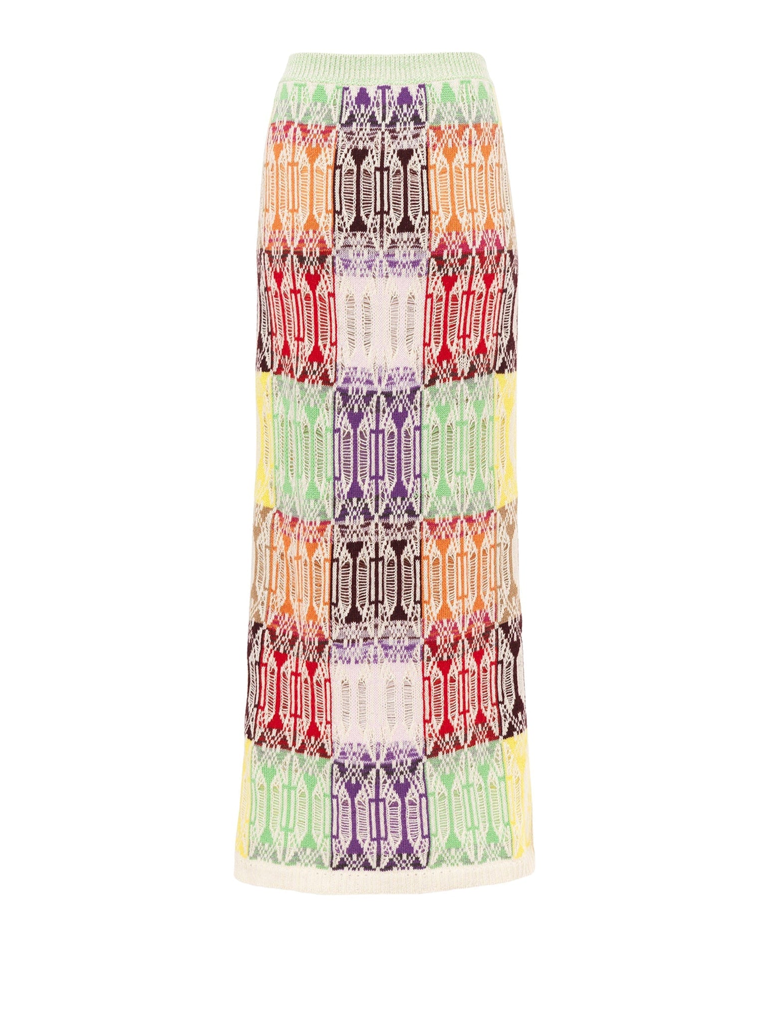 Jupe patchwork en cachemire - Multicolor