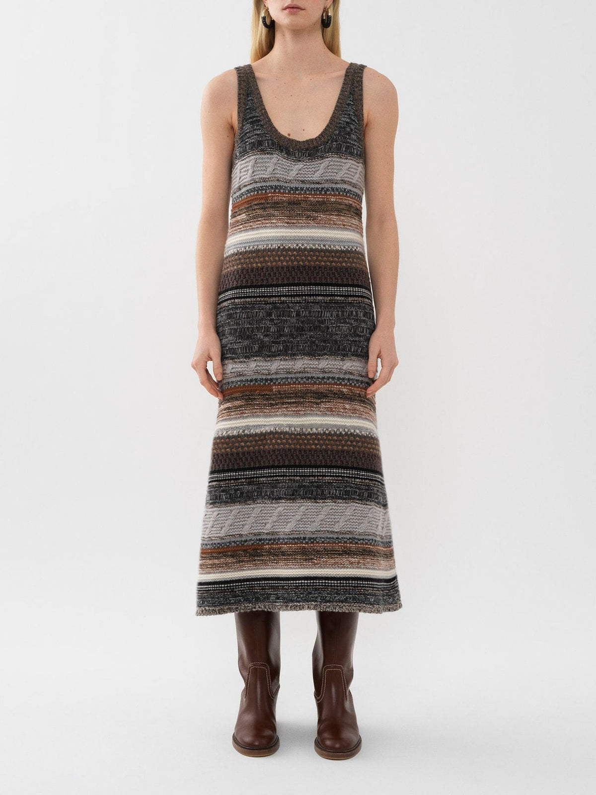 BASEPLUS_Multicolor Grey DRESS - Multicolor Grey