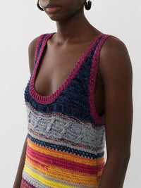Robe en cachemire - Gris multicolore