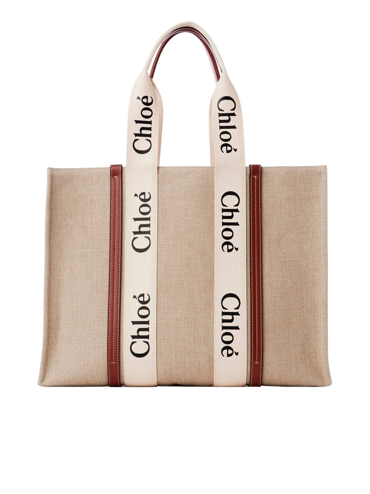 White & Brown LARGE TOTE - White & Brown