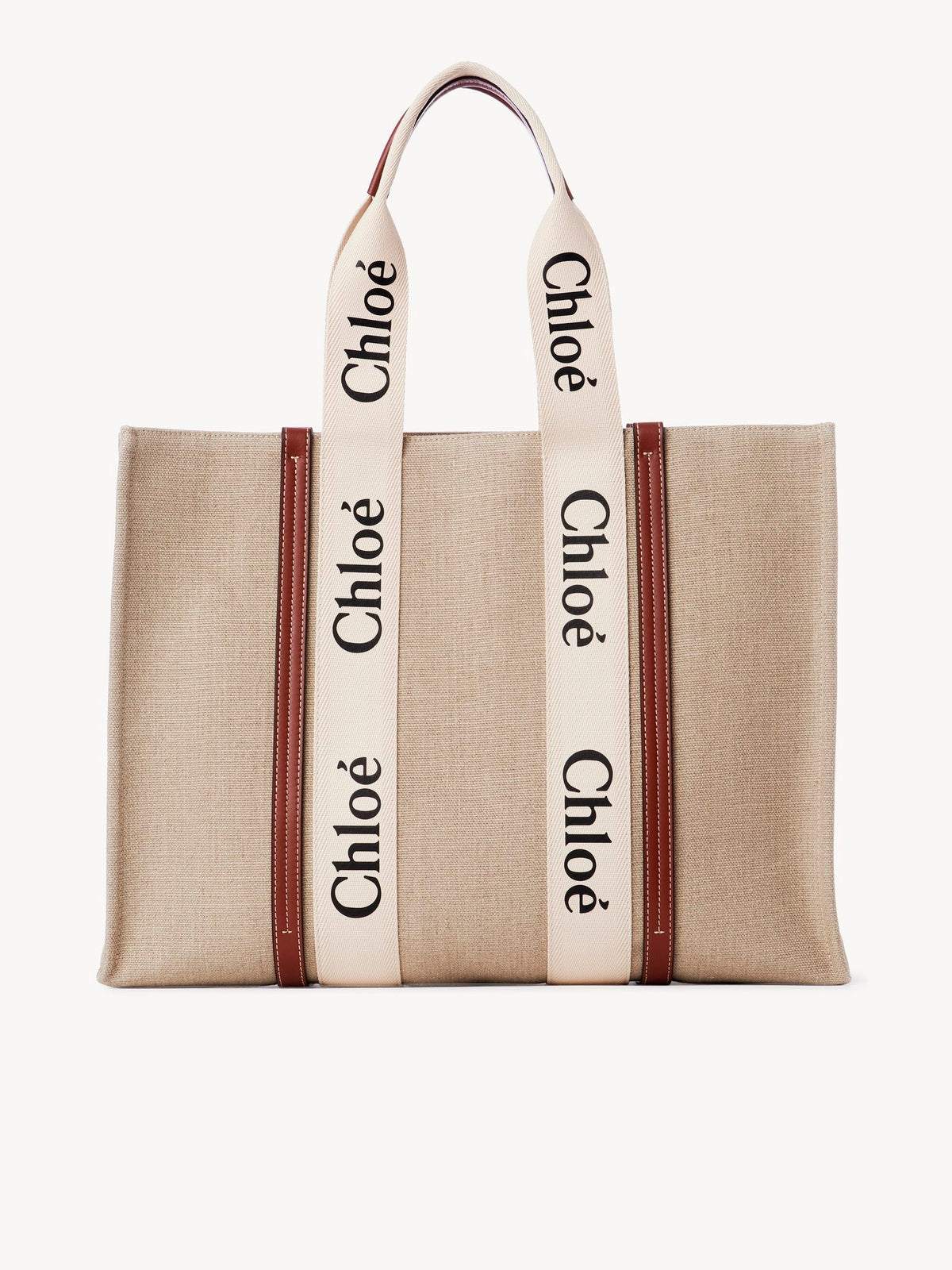 White & Brown LARGE TOTE - White & Brown