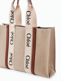 White & Brown LARGE TOTE - White & Brown