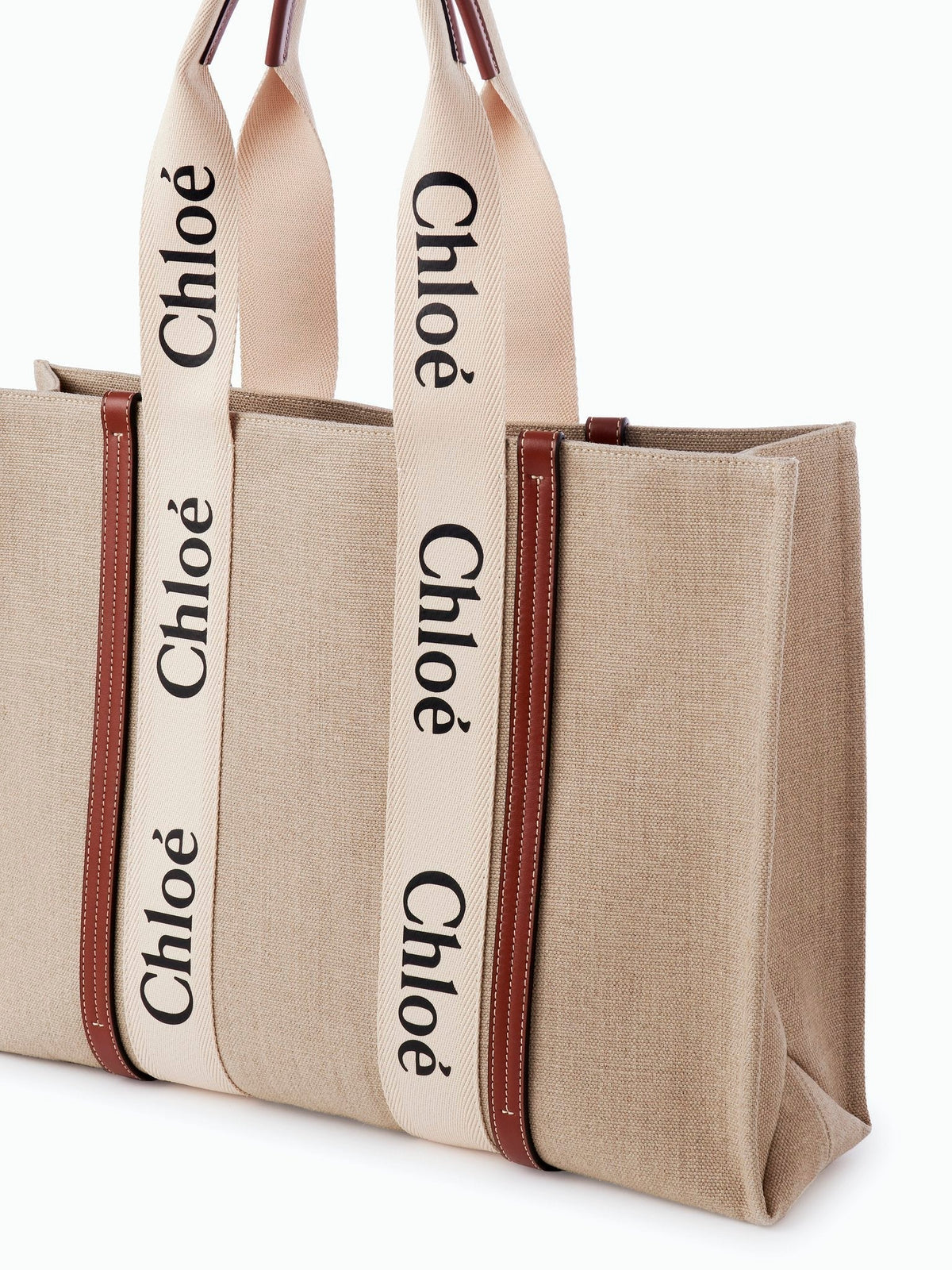 White & Brown LARGE TOTE - White & Brown