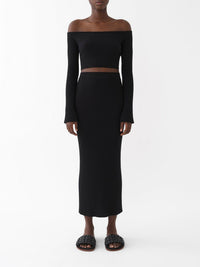 BASEPLUS_Black SKIRT - Black