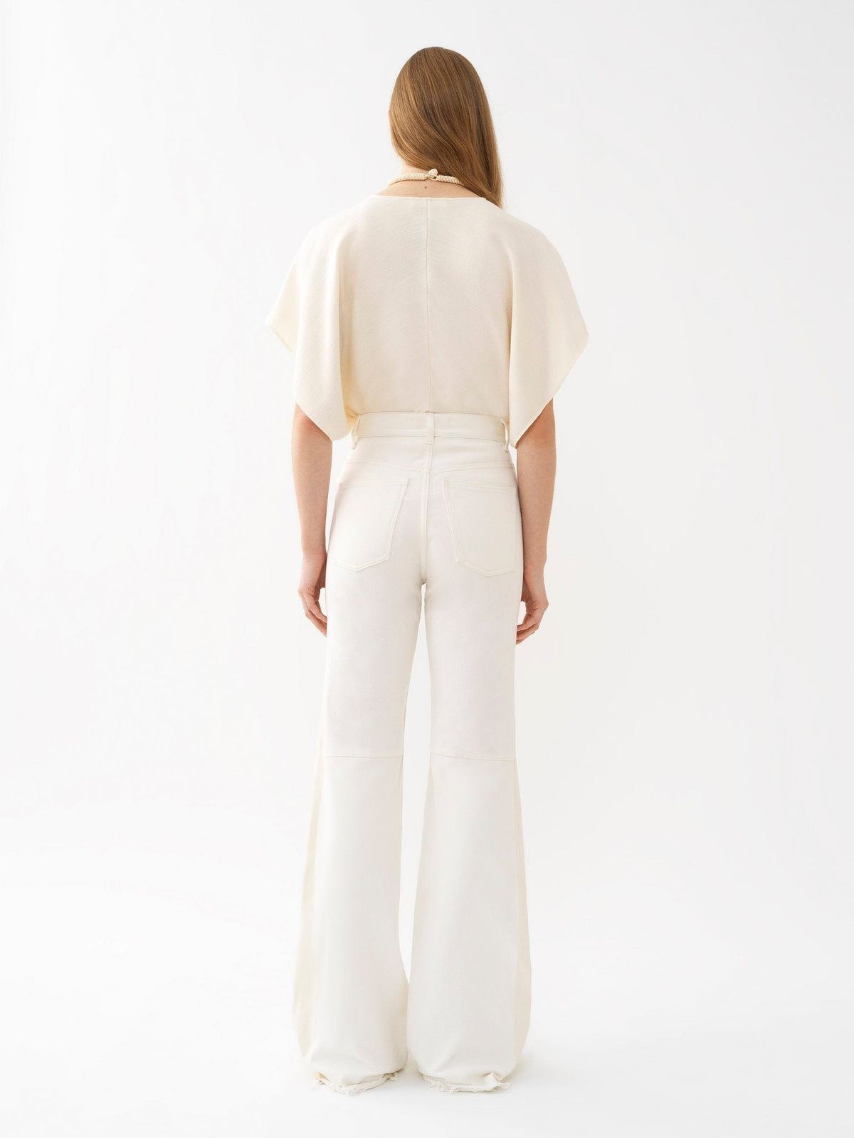 White & Beige TROUSERS - White & Beige
