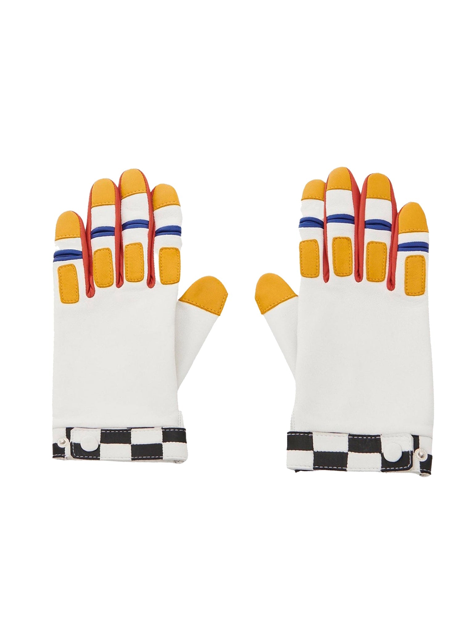 Gants F1 en cuir - Blanc multicolore