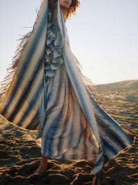 BASEPLUS_Blue & Beige COAT - Blue & Beige