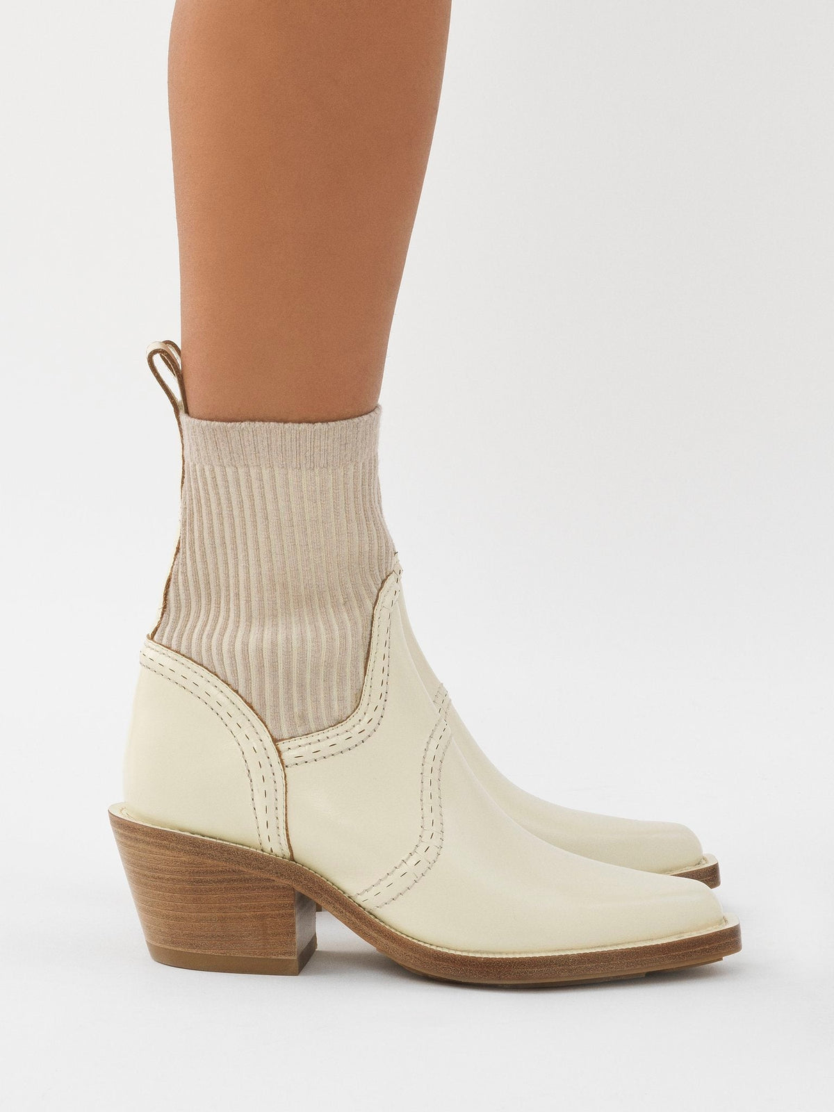 Eggshell ANKLE BOOTS - Eggshell
