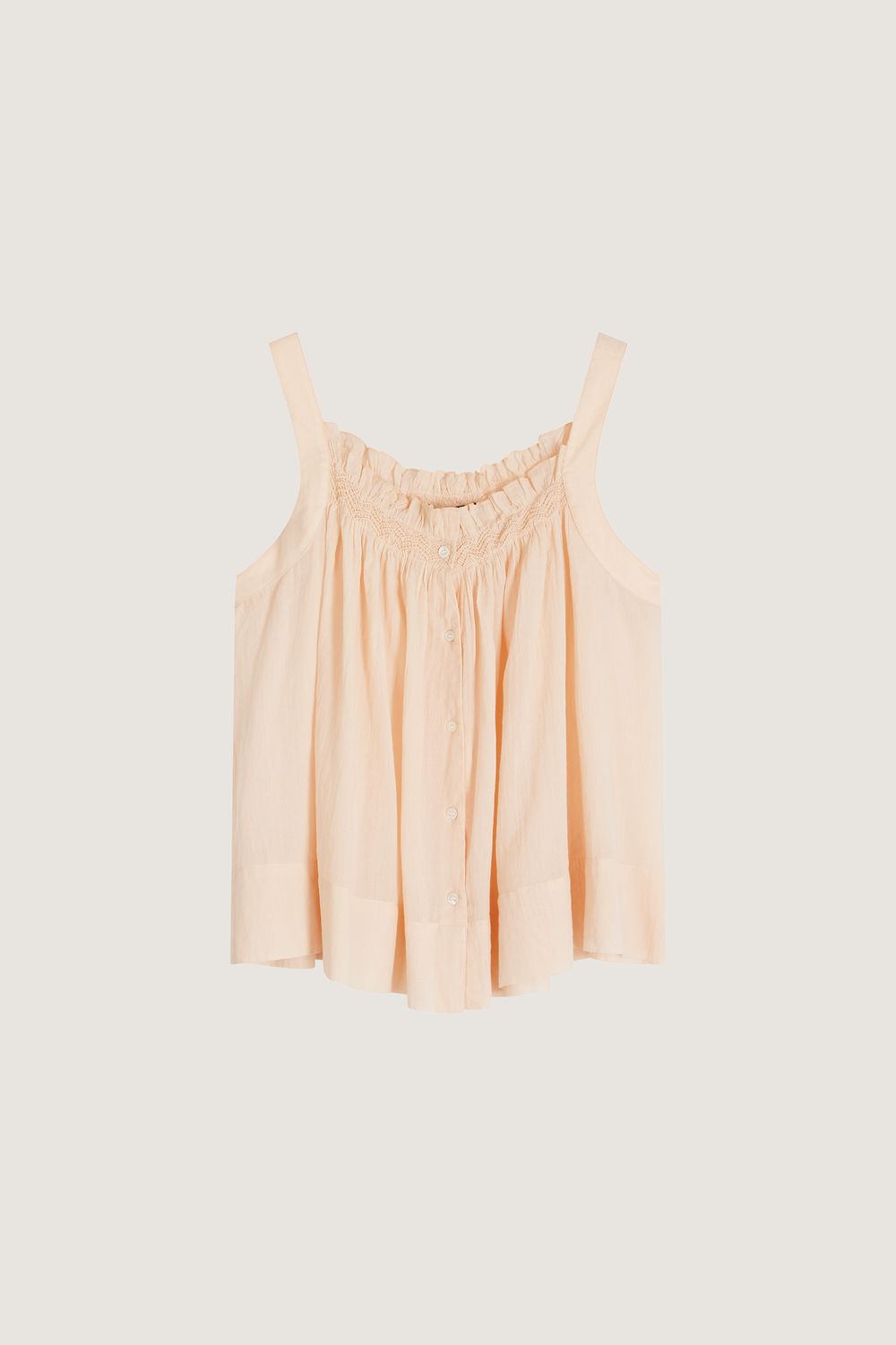 BEIGE ROSE _ Chemise Papillon en coton - Beige rose