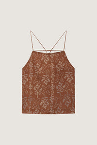 MARRON/PARME _ Chemise Turin en lin - Marron & parme