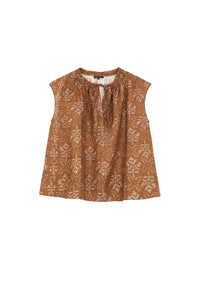 MARRON/PARME _ Chemise Tanger en lin - Marron & parme