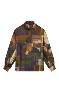 VERT/MARRON BLOUSE RITA