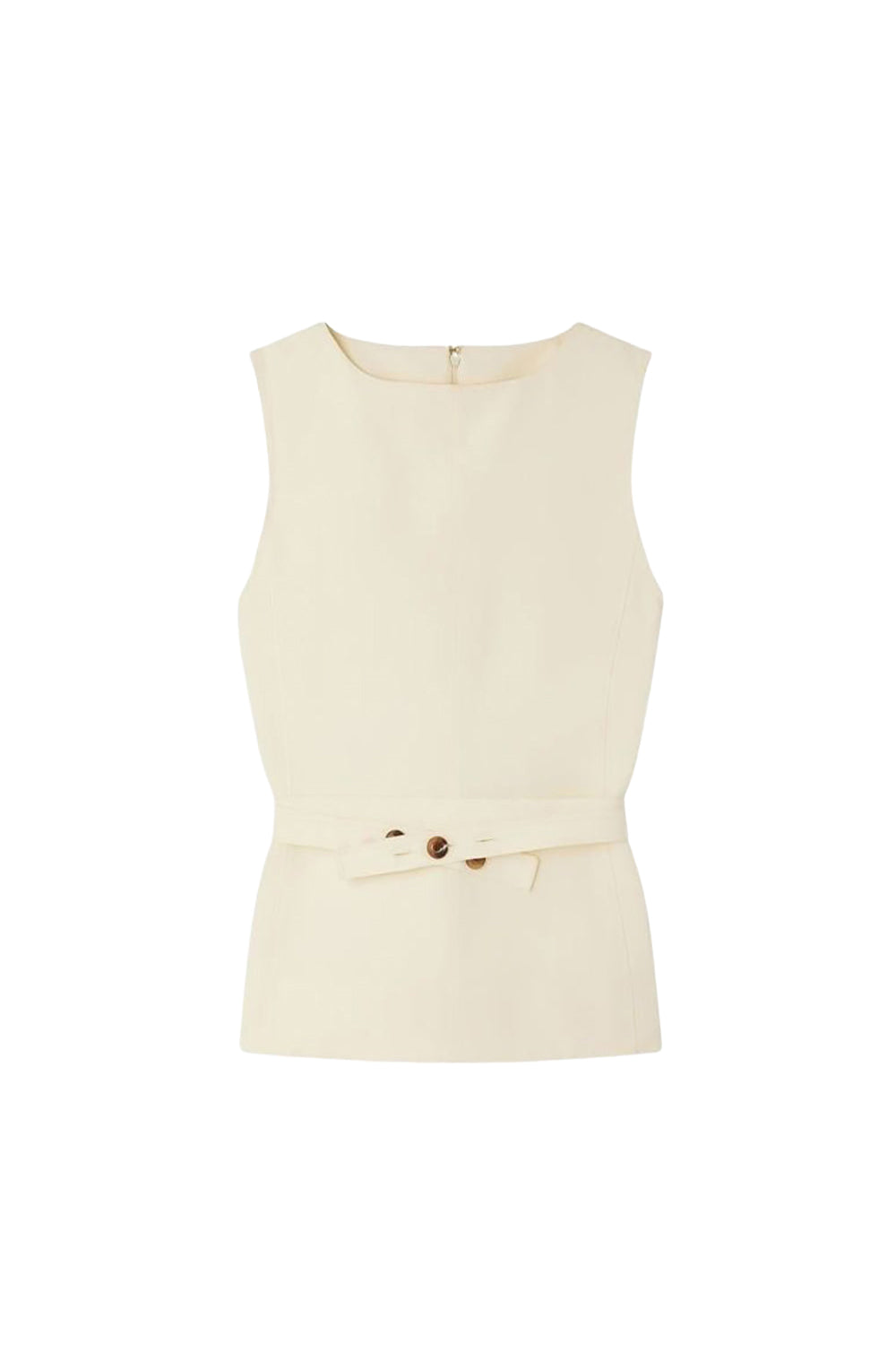Chance sleeveless cotton blouse - Ecru
