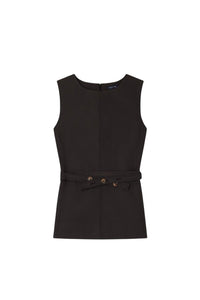 Chance sleeveless cotton blouse - Charcoal