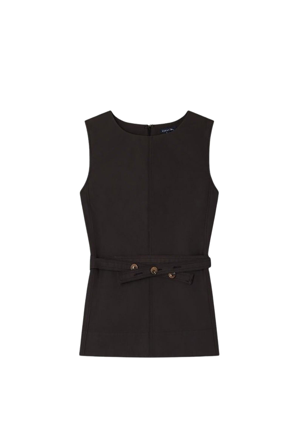 Chance sleeveless cotton blouse - Charcoal