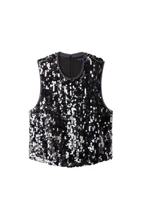 Sequin tank top Raf - Silver & Blue