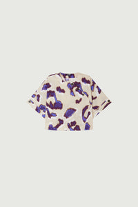 BEIGE/AUBERGINE BLOUSE EDITH