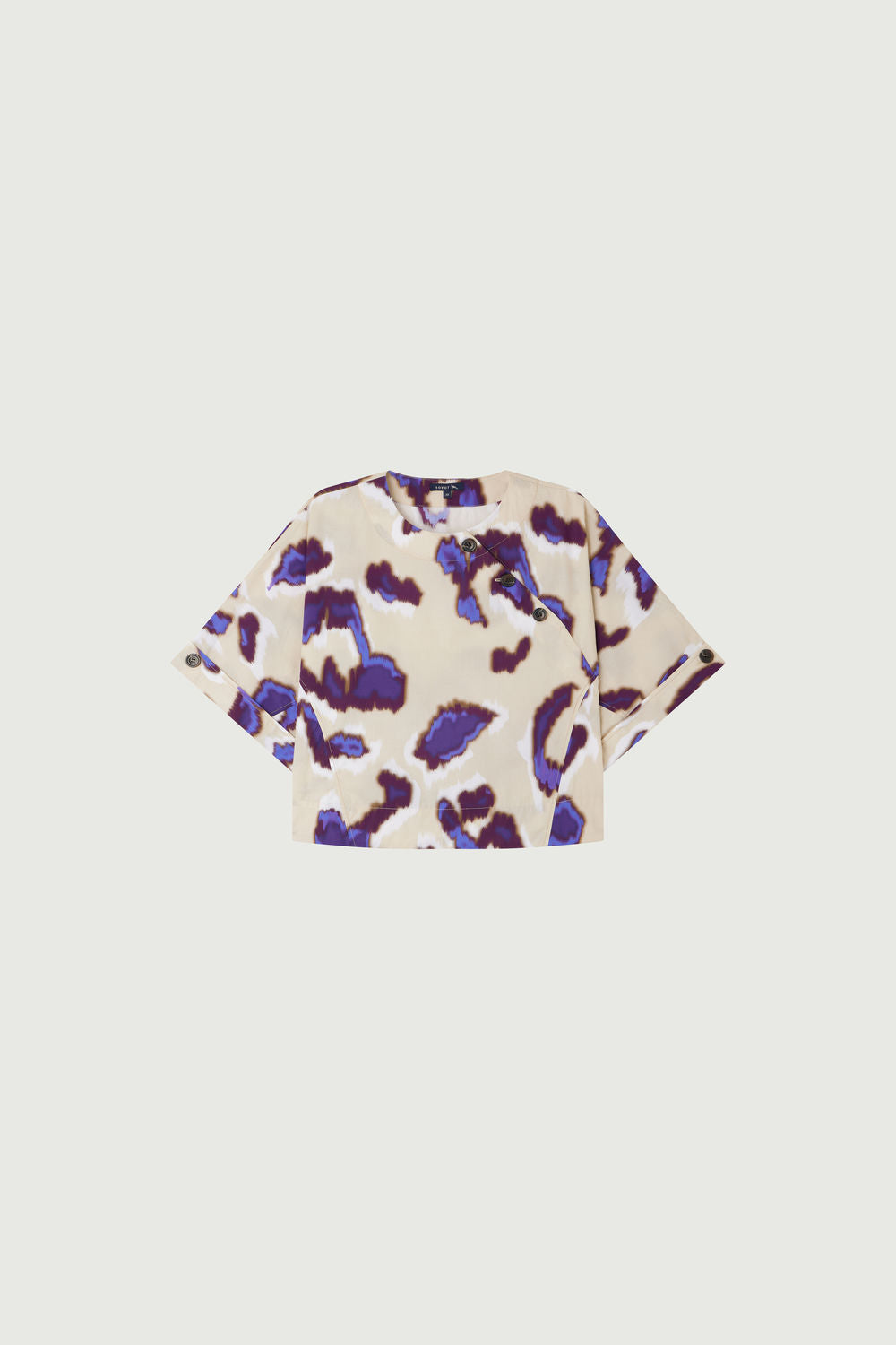 BEIGE/AUBERGINE BLOUSE EDITH