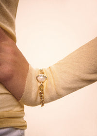 Chelsea N°3 Bracelet in Gold Set with Diamonds - Diamond & Emerald & Pearl