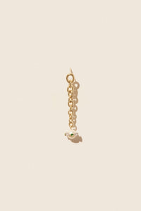 Chelsea N°2 single earring in diamond-set gold - Diamond & Pearl