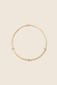 Chelsea N°2 necklace in yellow and white gold set with diamonds - Emerald & Pearl
