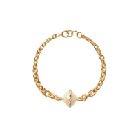 Chelsea N°3 Bracelet in Gold Set with Diamonds - Diamond & Emerald & Pearl