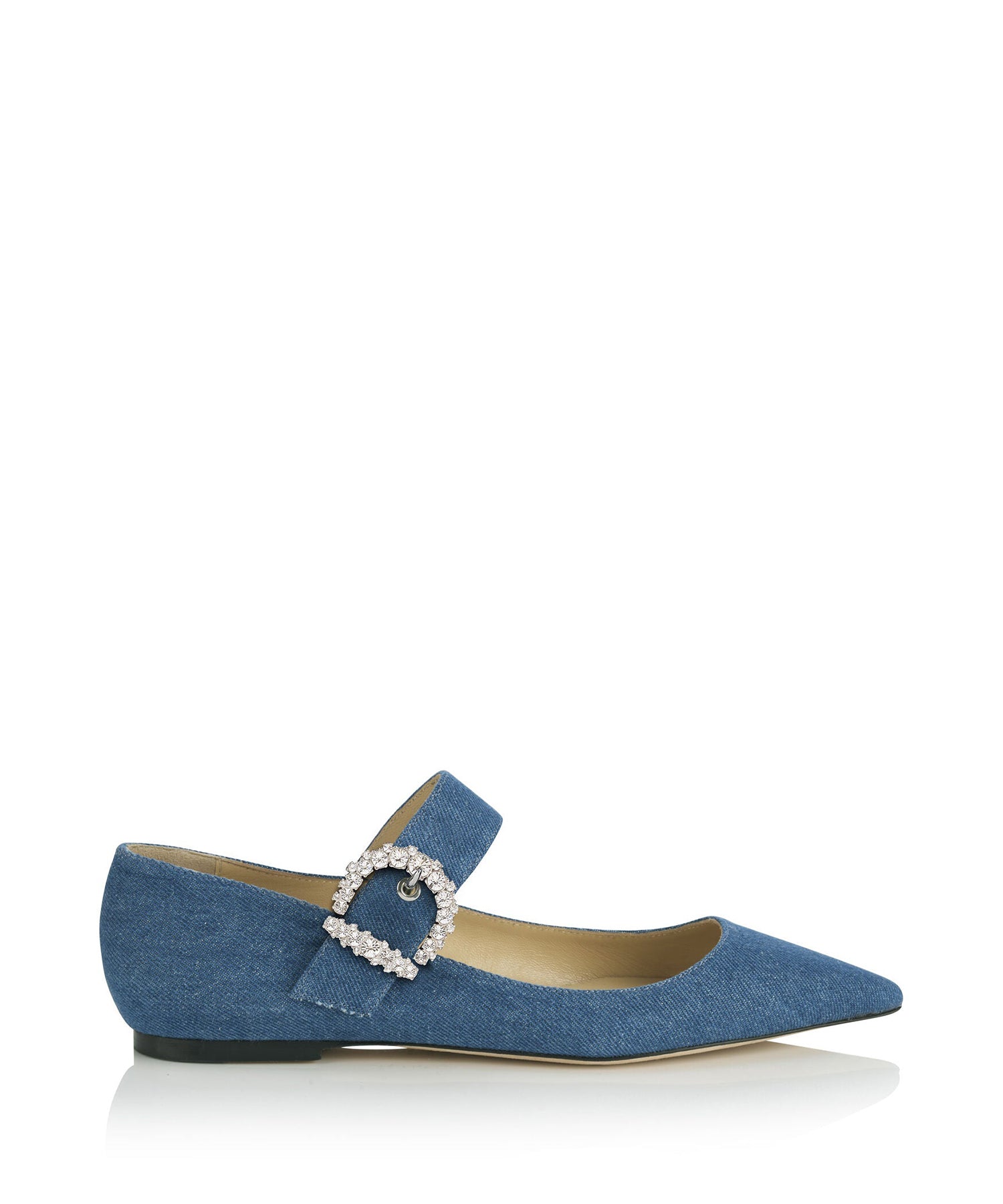 Cheri flat ballerinas with buckle - Denim