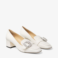 Cheri 45 leather loafers with buckle fastening - Milk