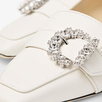 Cheri 45 leather loafers with buckle fastening - Milk