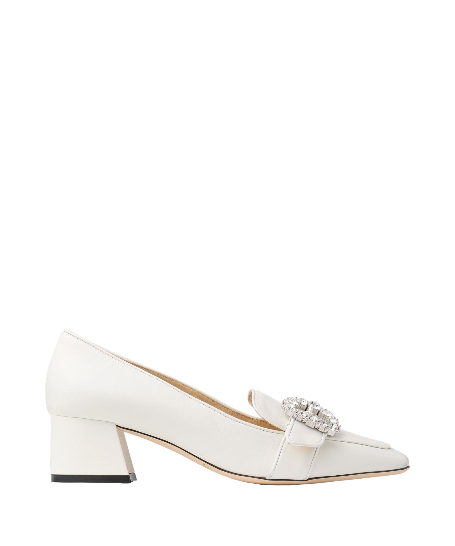 Cheri 45 leather loafers with buckle fastening - Milk