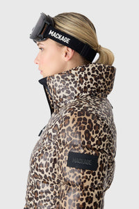 Cheetah Ladies Hooded Down Jacket