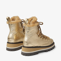 Bottines Chike en cuir métallisé avec liseré - Gold & Caramel